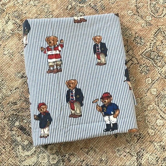 Vintage Ralph Lauren Teddy Bear Twin Flat Sheet